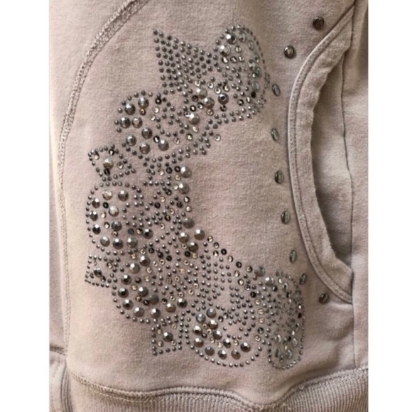 BCBG Studded Mandala Lightweight Zip Sweatshirt - Picture 10 of 16